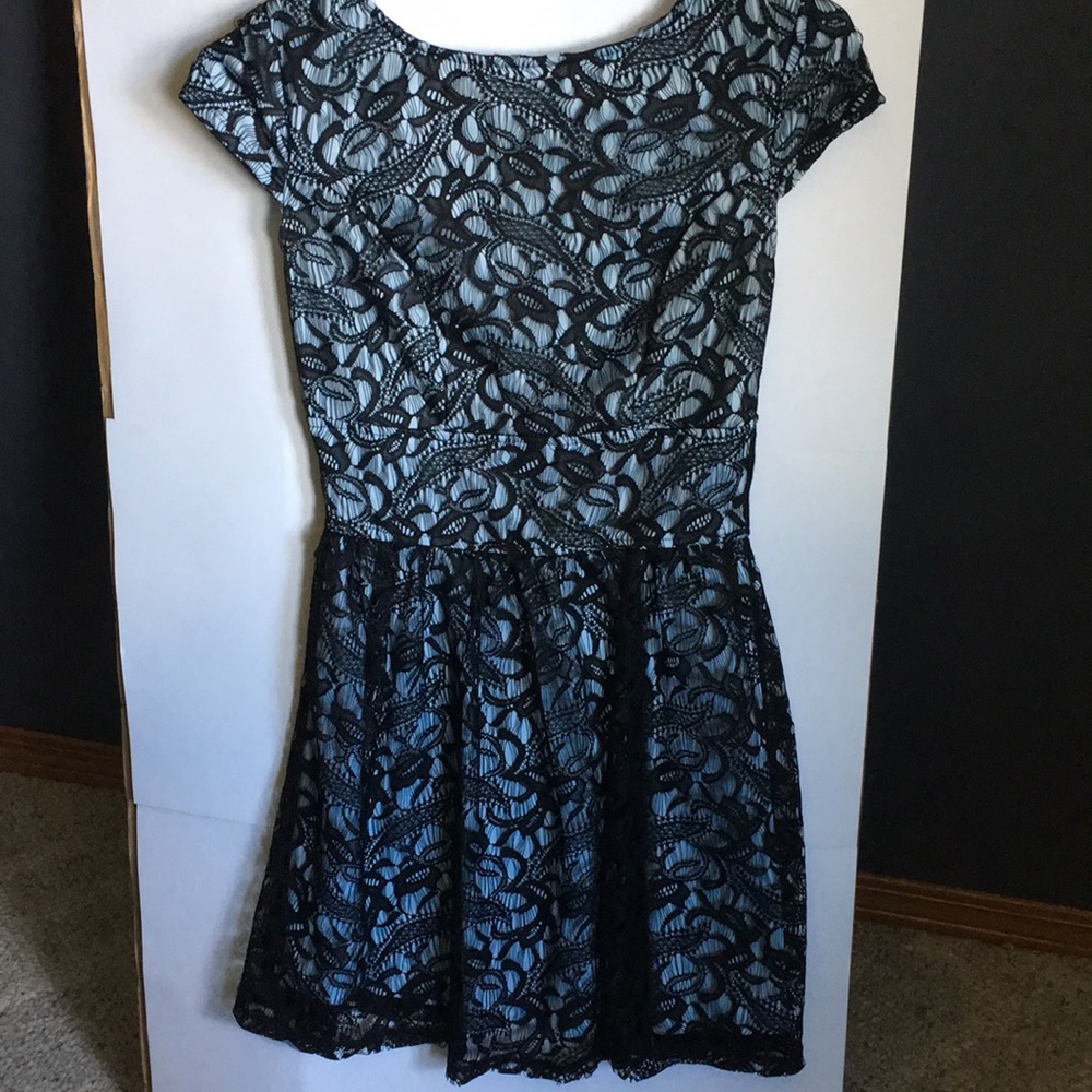Baby Blue/Black Lace Dress